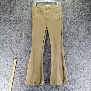 Risen Jeans Womens 13/31 Tan Brown Stretch Denim Flared